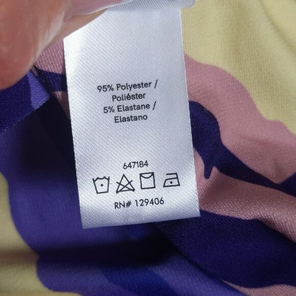 Venus criss cross tie back tank top, stretchy, abstract zebra print, purple S - Picture 5 of 7